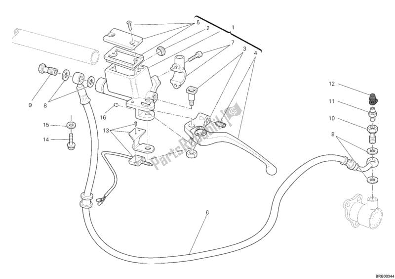 All parts for the Clutch Master Cylinder of the Ducati Monster 659 ABS Australia 2012